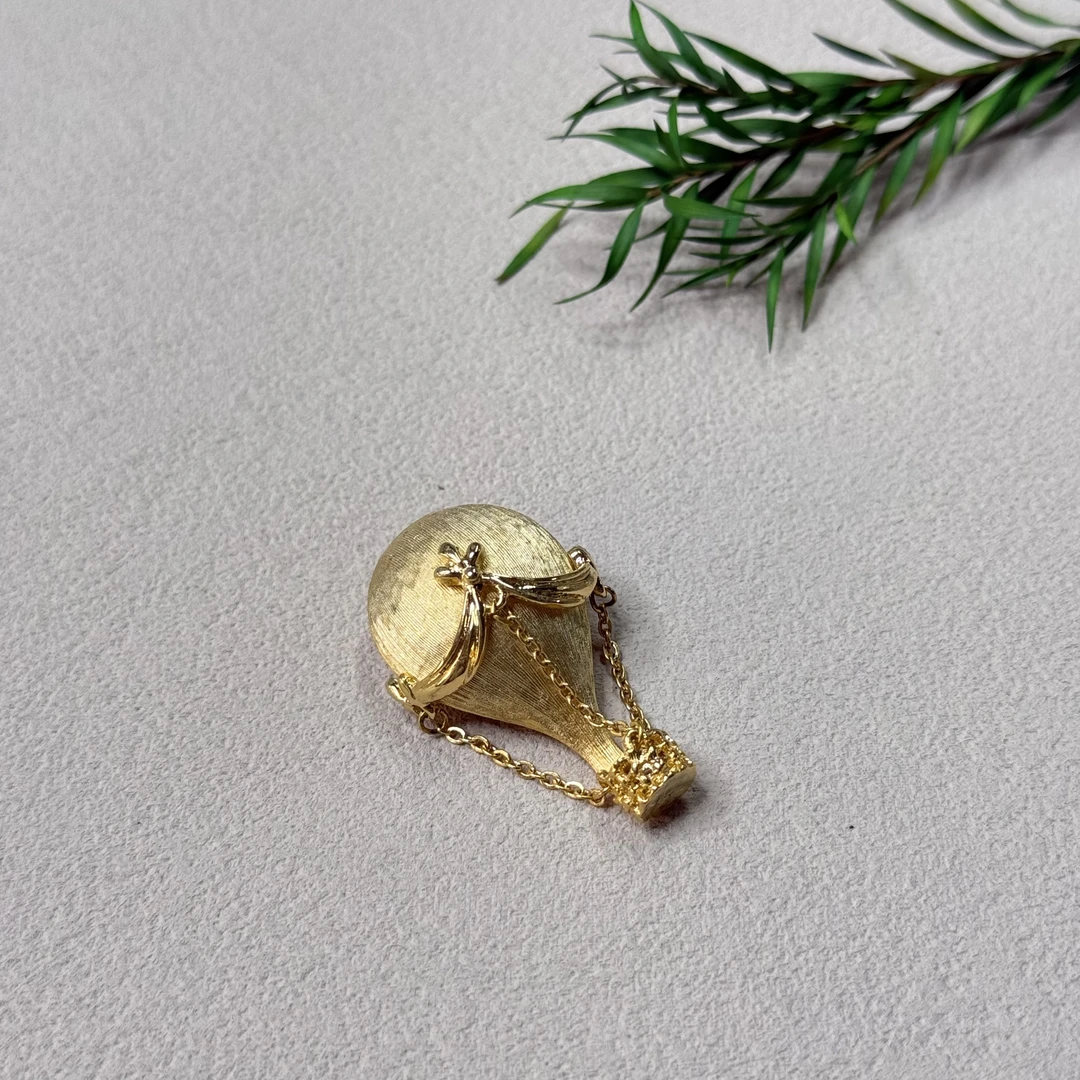 铜合金胸针 【六六中古】孤品金色热气球胸针te2124