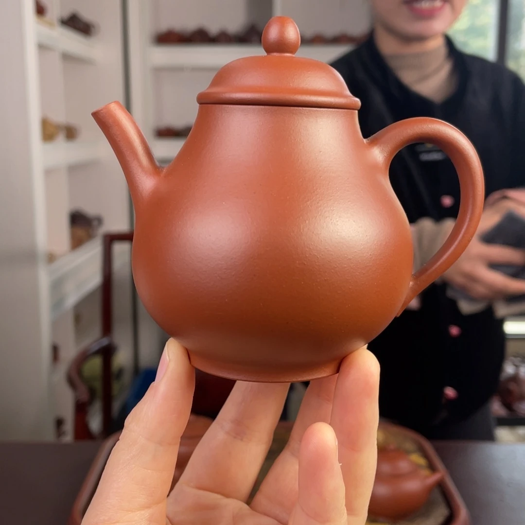紫砂茶壶朱泥宫灯200cc