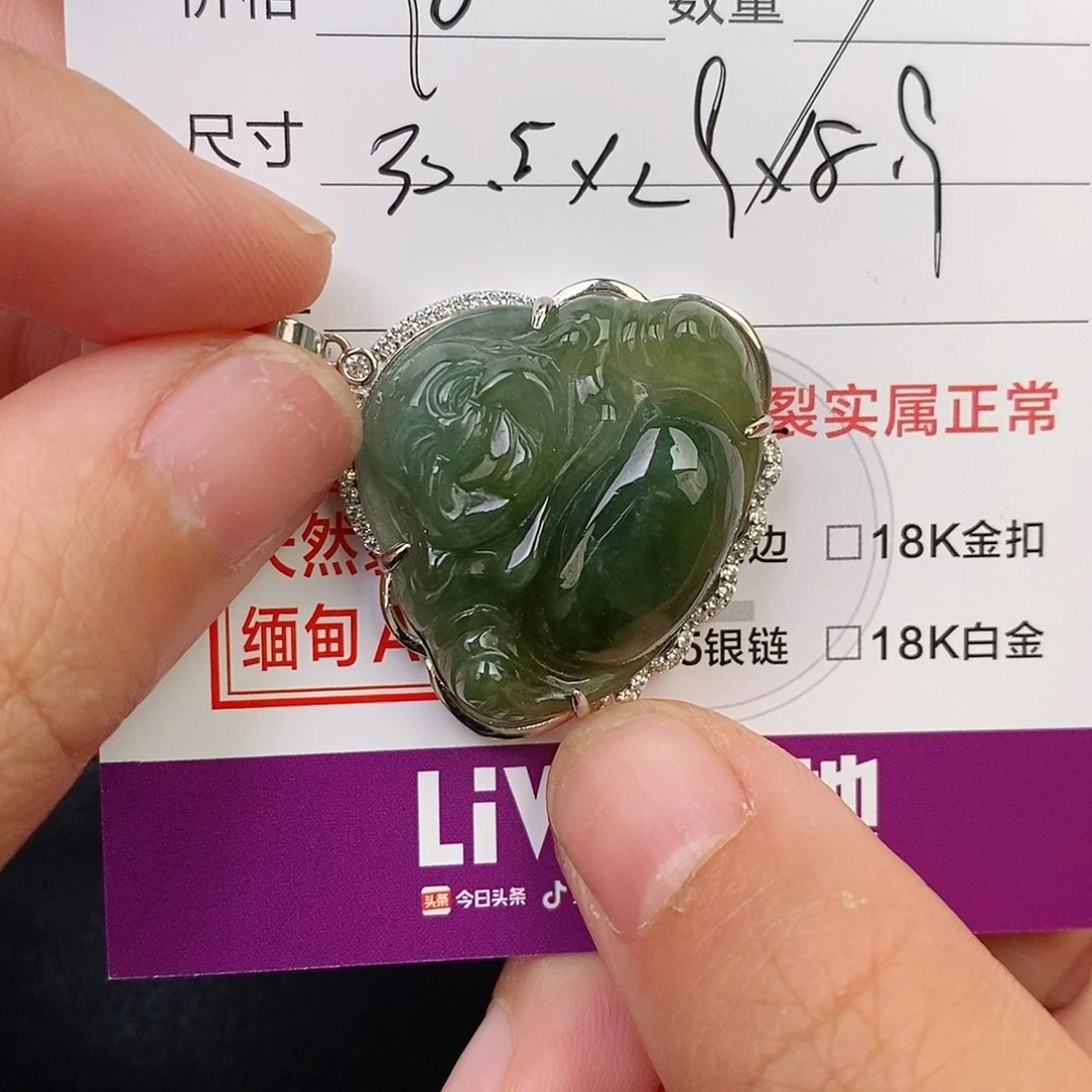 翡翠银S925镶嵌颈饰