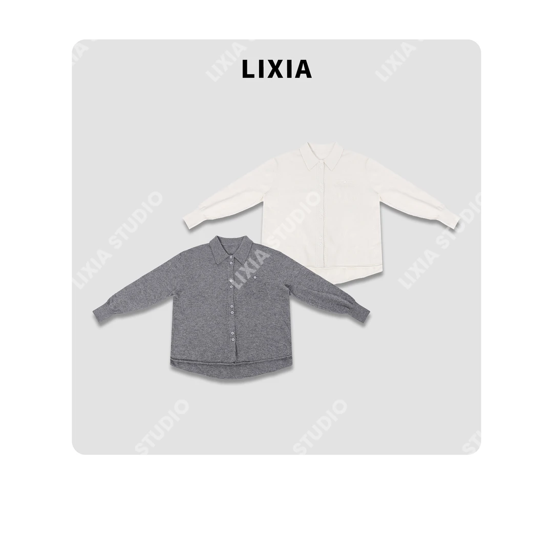 LIXIA【温柔的风】ins风慵懒休闲26支12针纯羊毛针织衫-D10039