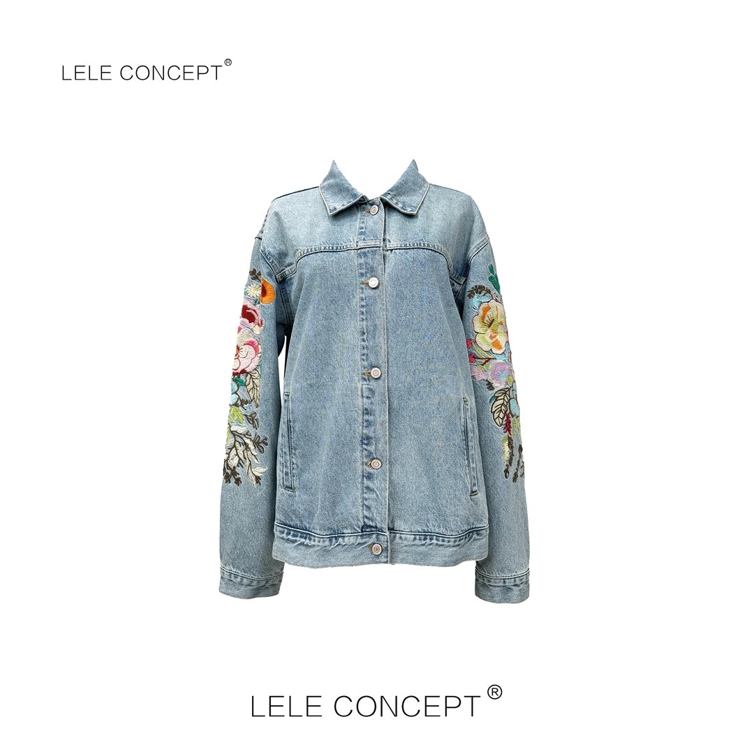 LELE CONCEPT丨【如一】都市休闲设计款花朵牛仔外套Y0578