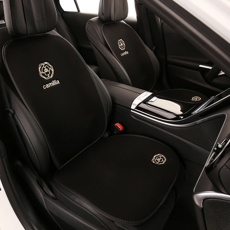 山茶花维尼熊汽车坐垫四季通用座垫套车内ins风时尚座套女