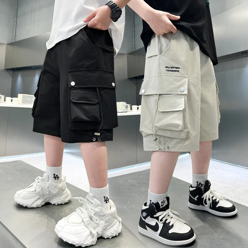 男童工装短裤夏季薄款宽松2025中大童休闲五分裤多口袋儿童中裤潮