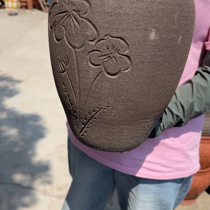 紫砂花盆口25高35宜兴紫砂