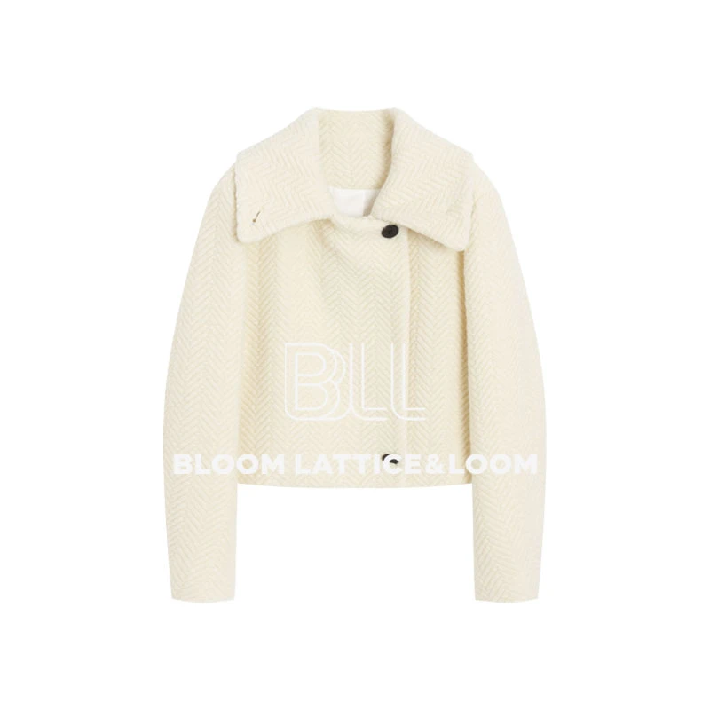 PCNY「白雪烧茶」不理理冬季新款小众女装时尚纹理短款高级感外套