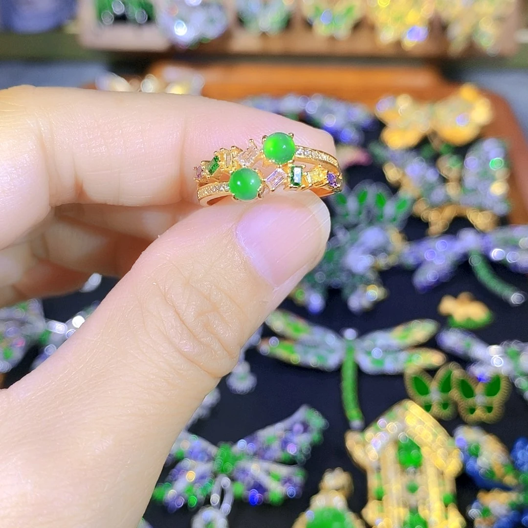 吊坠(不含链)银S925镶嵌翡翠