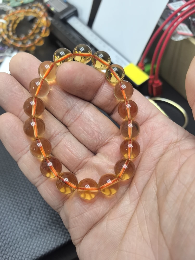 天然高品质黄水晶手串