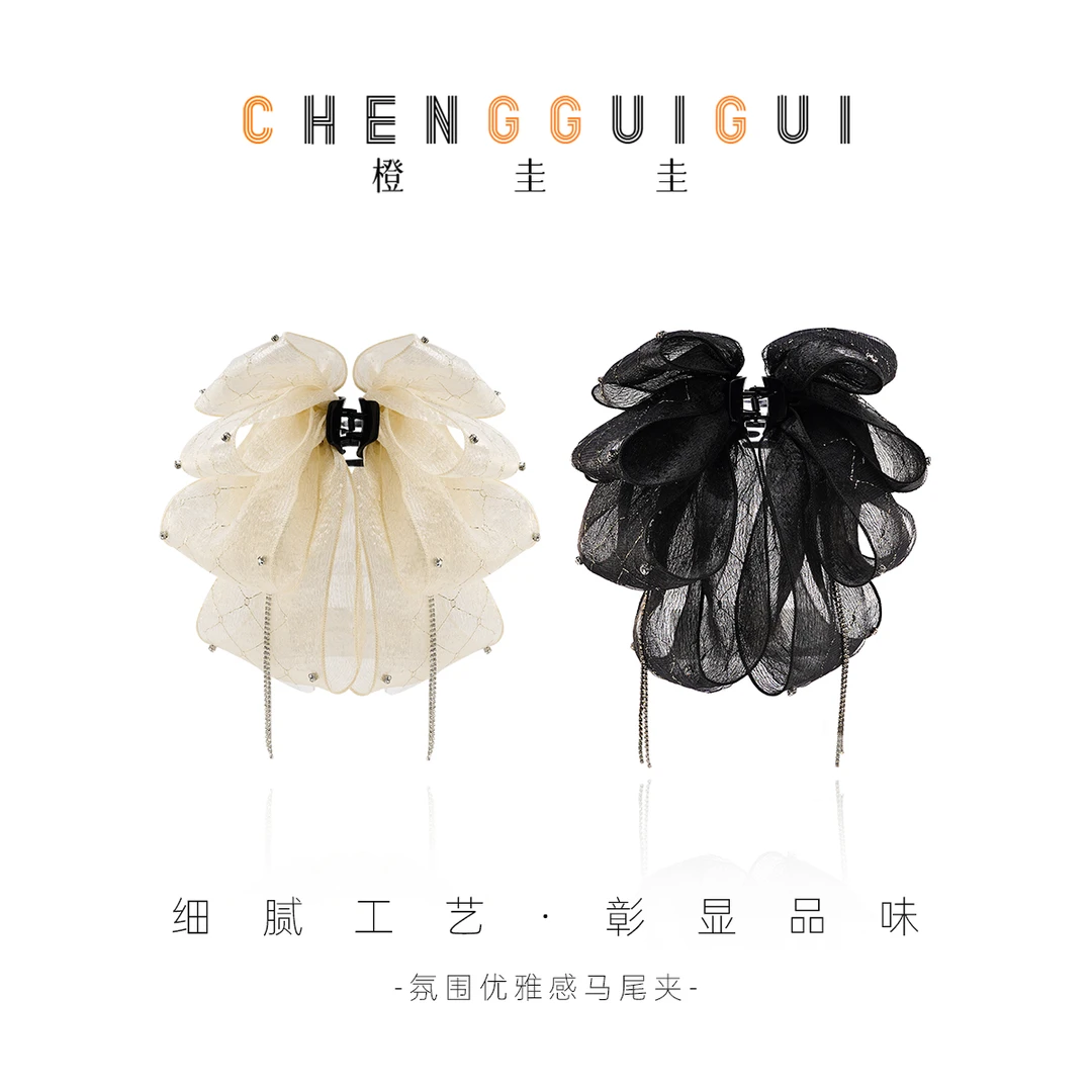 高级感新款氛围感双色超仙马尾夹百搭优雅气质精致发饰小众发饰