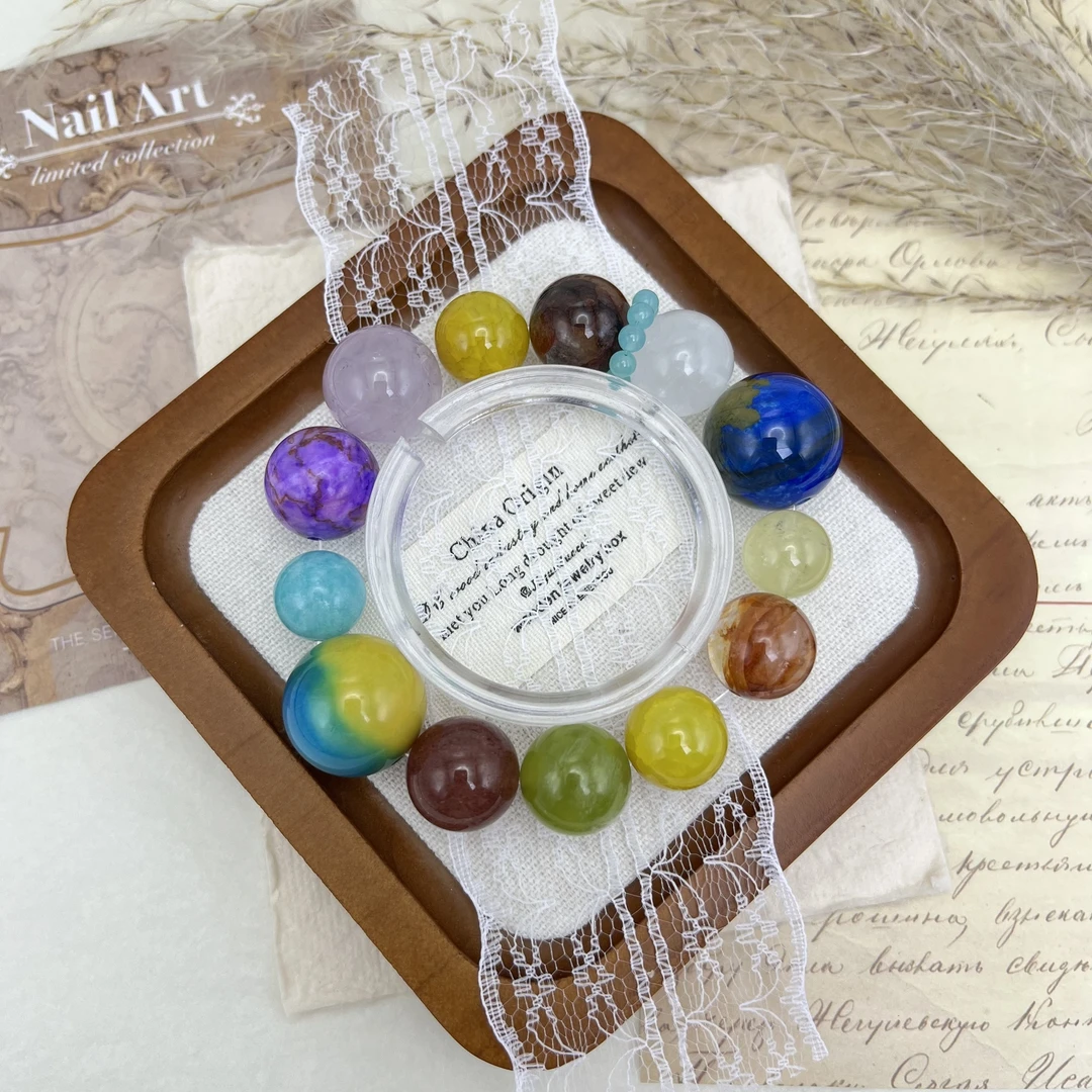 【设计款】S1562星域玛瑙手串地球玛瑙龙纹玛瑙手串多样性发其一