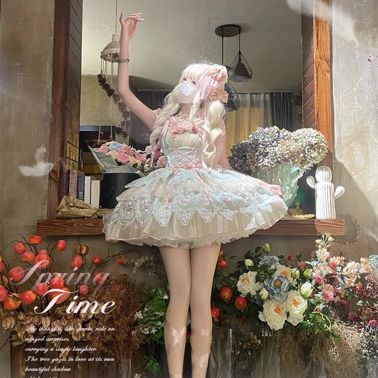【浮春生】定金 9月出货 樱姬Lolita原创设计JSK芭蕾风日常公主裙