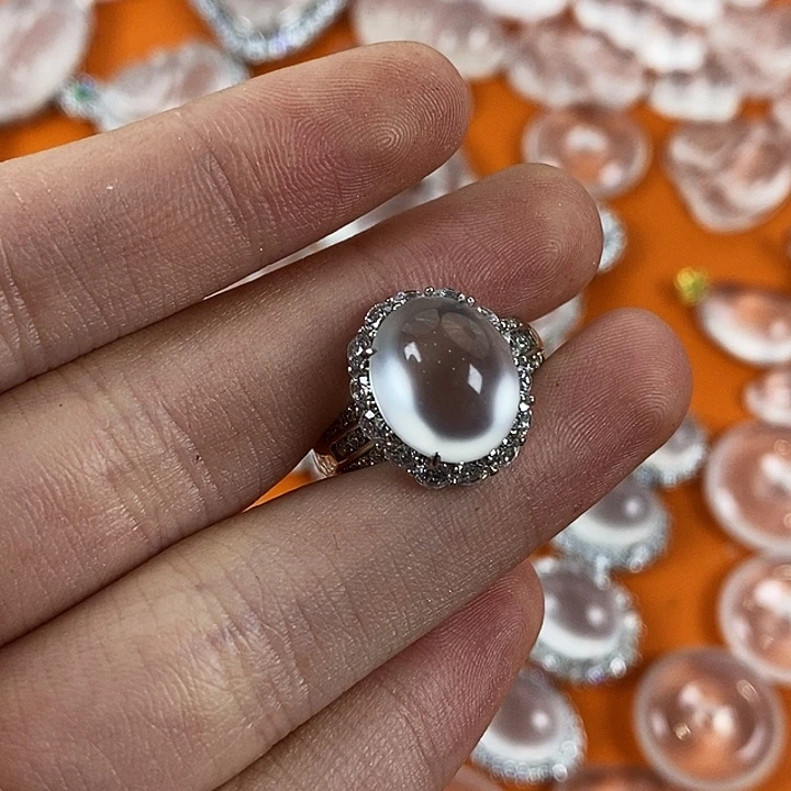 石英质玉银S925镀金镶嵌颈饰