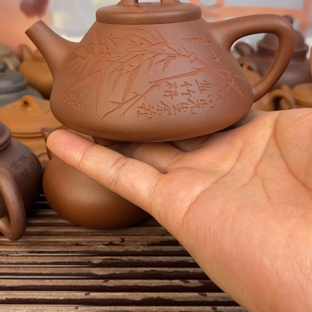 紫砂茶壶子冶石瓢原矿深井紫泥200cc左右0添加