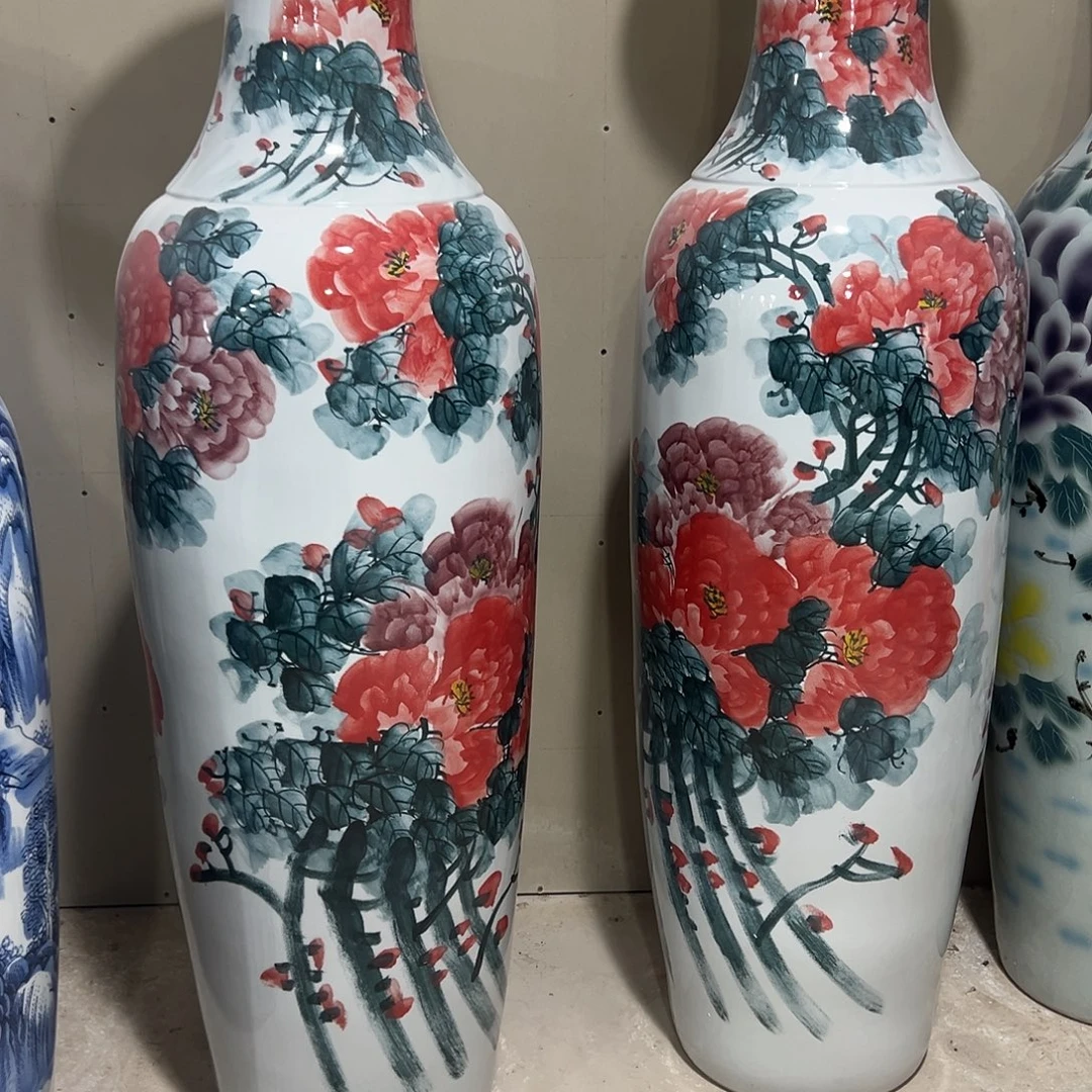 光***孙陶景德镇陶瓷大花瓶一米八一对