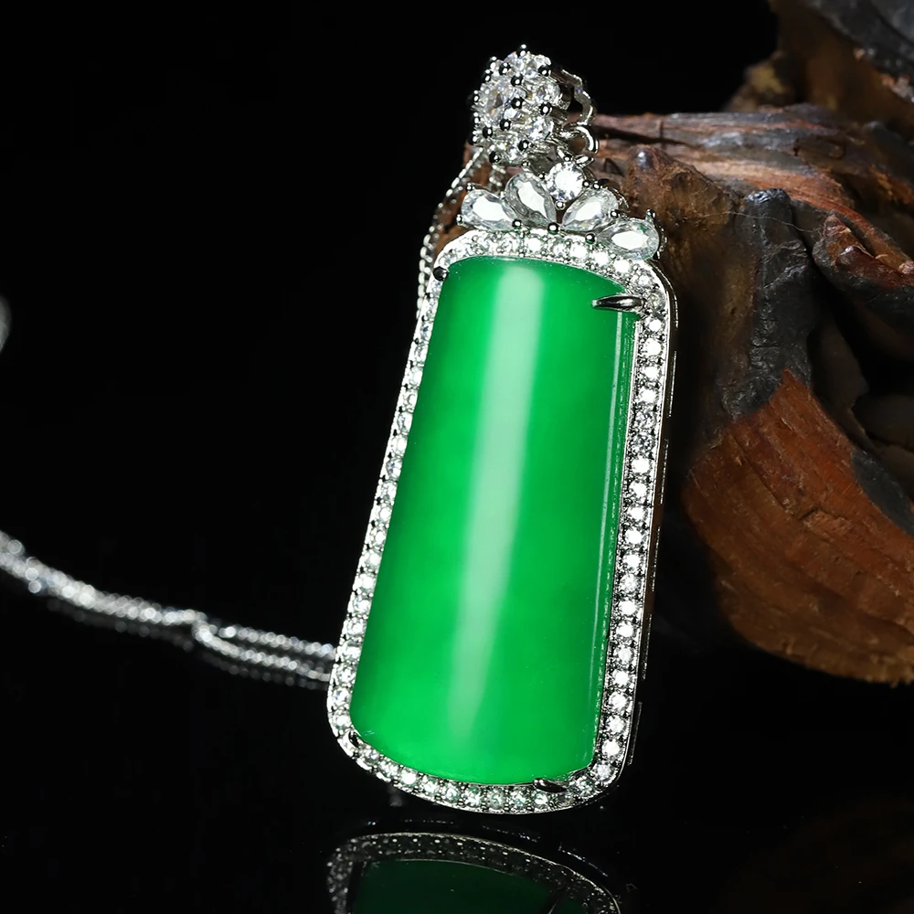 正品爆款满绿色无事牌高档精美时尚女款项链