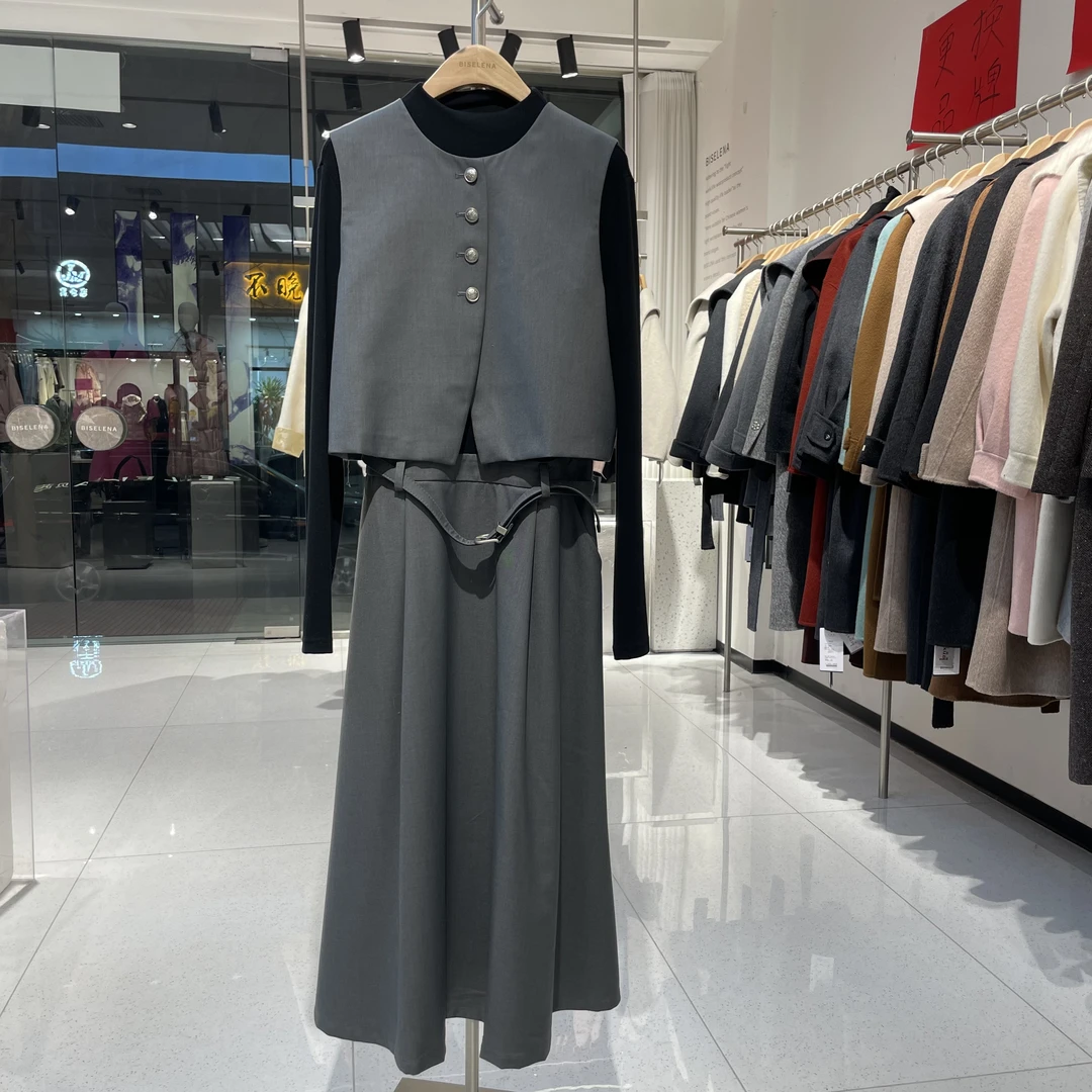 早春西装马甲配连衣裙两件套女装新款秋冬套装高级感轻奢裙子2025