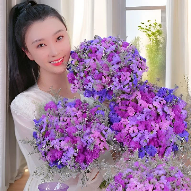勿忘我干花束室内客厅家装饰摆件节日送老婆礼物真花云南昆明直发