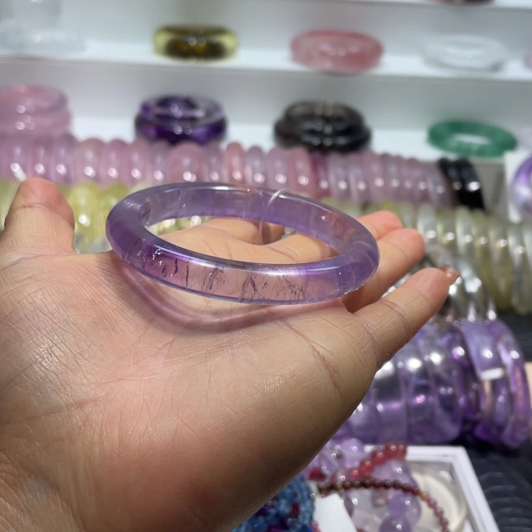 水晶手镯53.6圈口12号未镶嵌