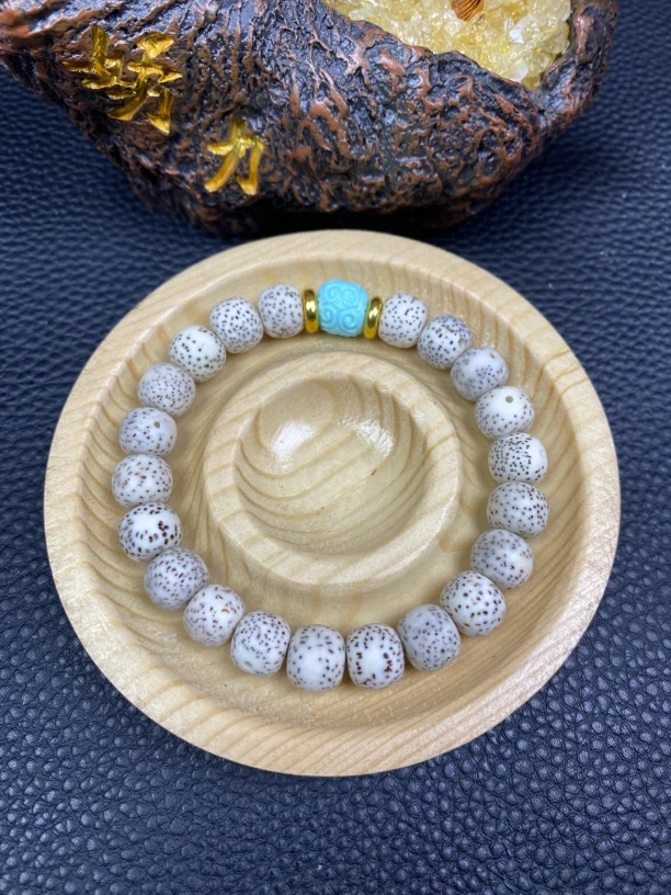 【星月+松松回文】海南星月菩提手串9x10mm A263