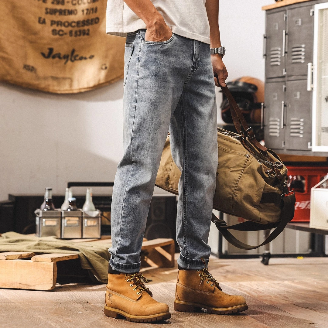 美式复古经典水洗牛仔裤男款直筒秋冬长裤新款潮牌宽松男士休闲裤