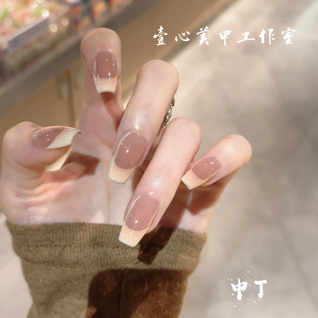 法式舒芙蕾-壹心纯手工穿戴甲 美甲贴片可拆卸假指甲10片装穿戴甲