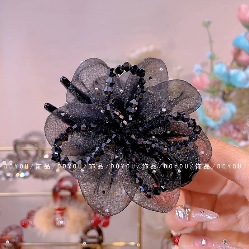 丸子抓夹女森系法式原创设计发夹减龄发卡头饰发饰百搭时尚重工