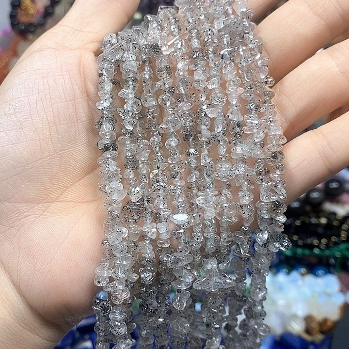 未镶嵌玛瑙/玉髓珠宝半成品天然黑草莓晶绕手4圈