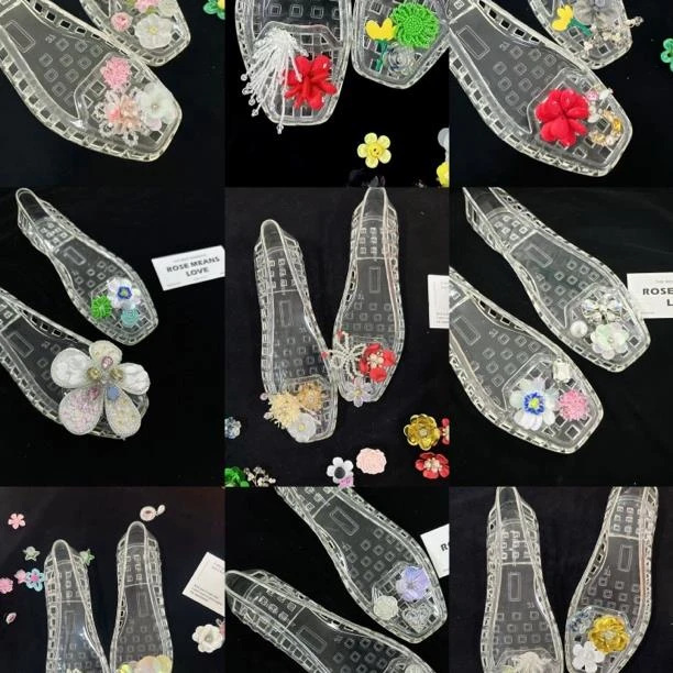 鞋子上的鞋花一套！鞋花！鞋花！水晶果冻鞋洞洞鞋彩色鞋花配饰立体