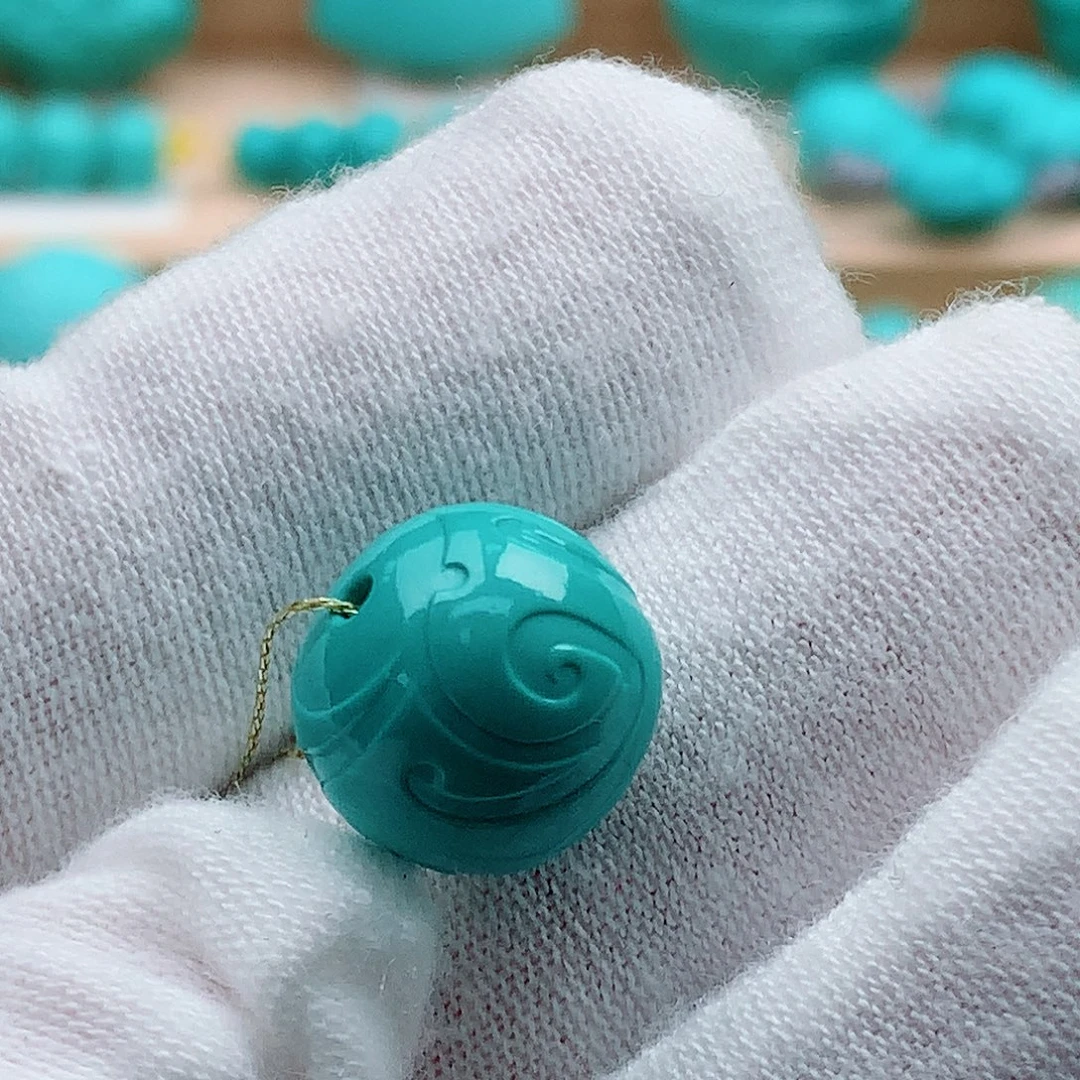 绿松石未镶嵌博古纹