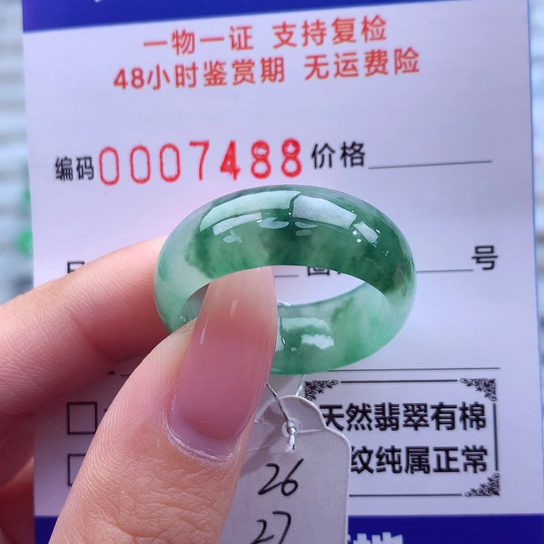 翡翠未镶嵌戒指天然