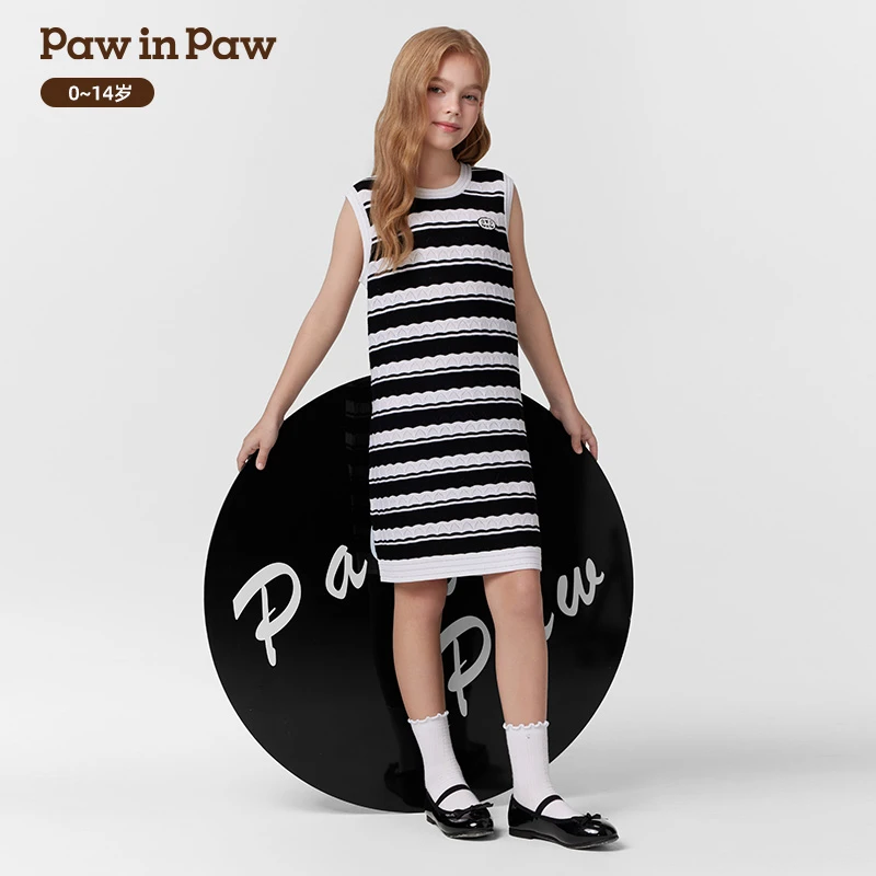 PAWINPAW女童裙子条纹夏季背心裙无袖连衣裙长裙PCOKF2621E