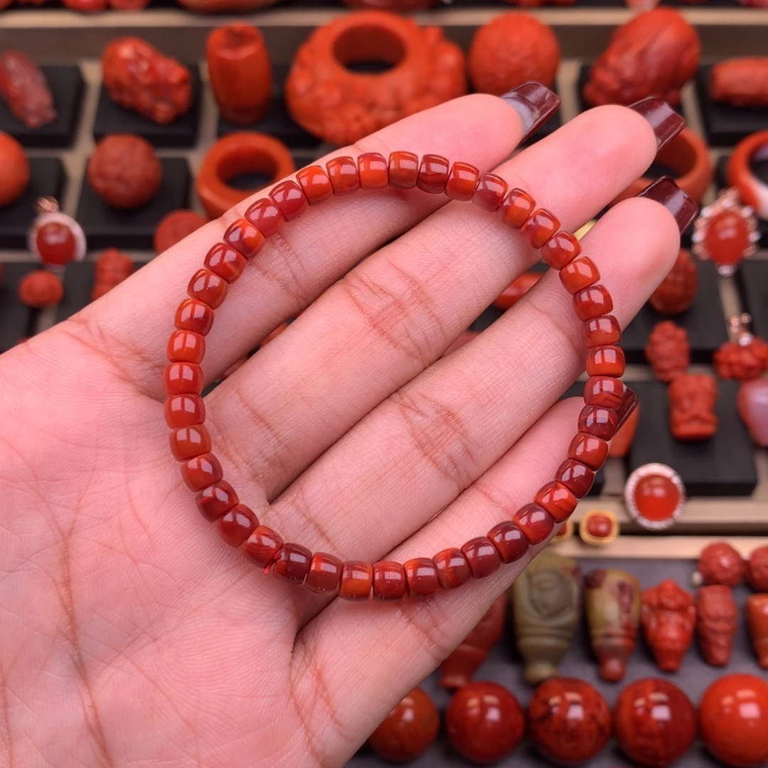 南红玛瑙未镶嵌直切手串5