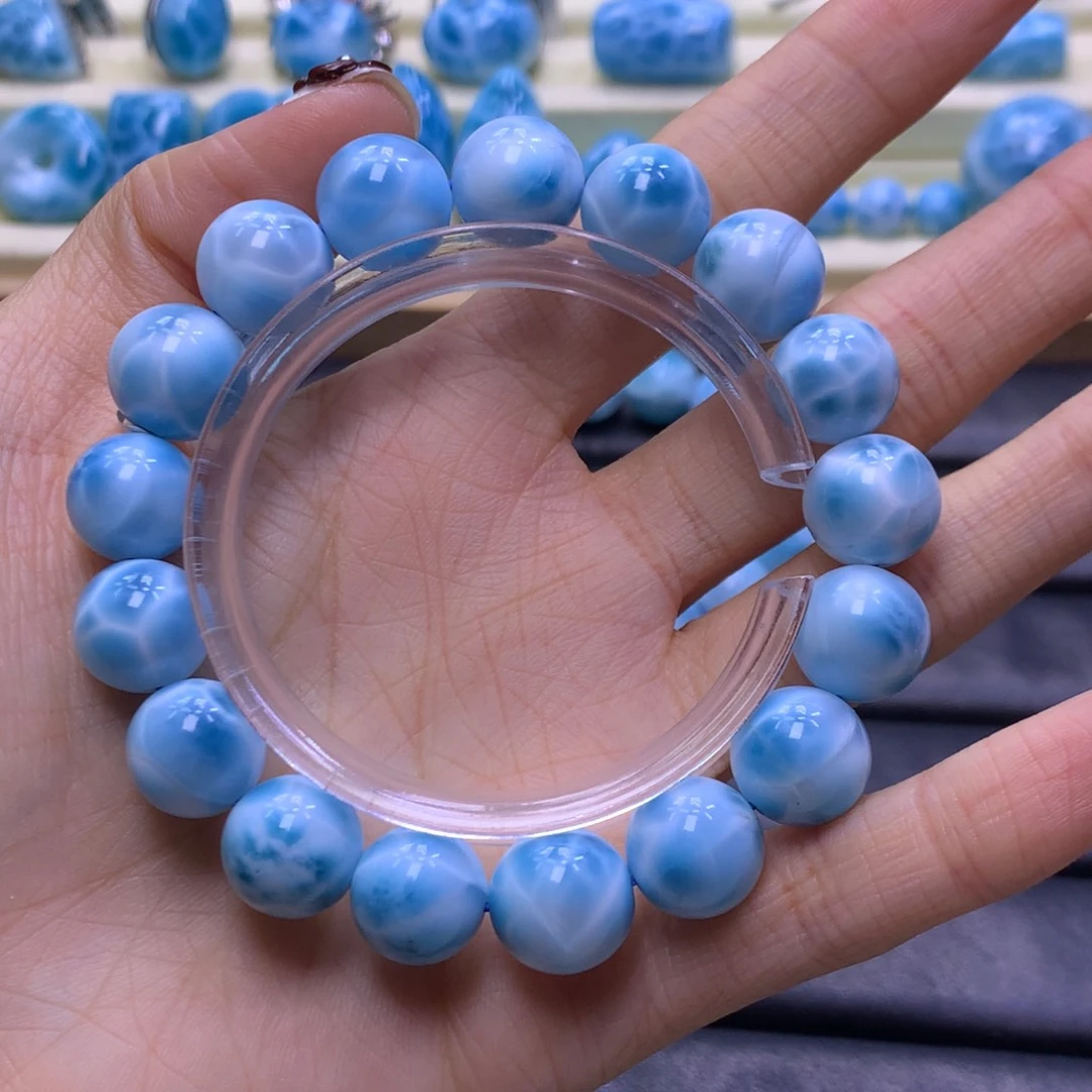 针钠钙石（海纹石）未镶嵌手链精品12mm手串色差略异