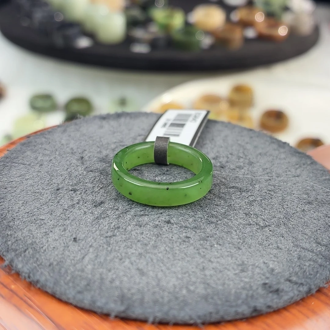 和田玉未镶嵌戒指b53碧玉窄圆切16.1不退换