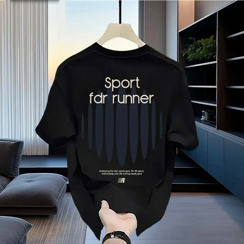 重磅纯棉潮牌美式T恤潮流个性印花男款夏季圆领宽松百搭短袖上衣