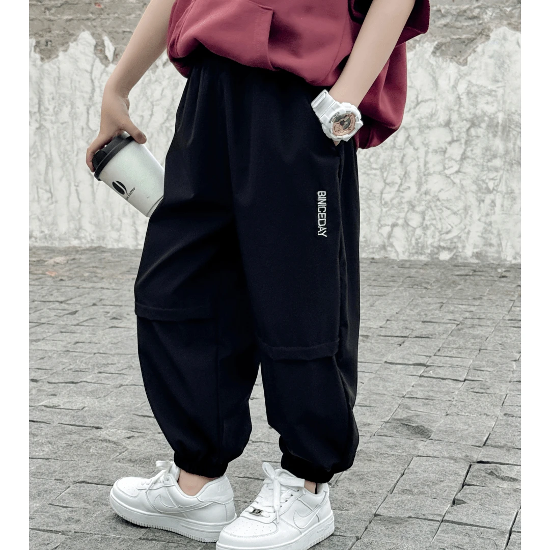 儿童速干裤洋气夏季防蚊裤速干柔软薄款儿童休闲裤中大童男孩爽滑