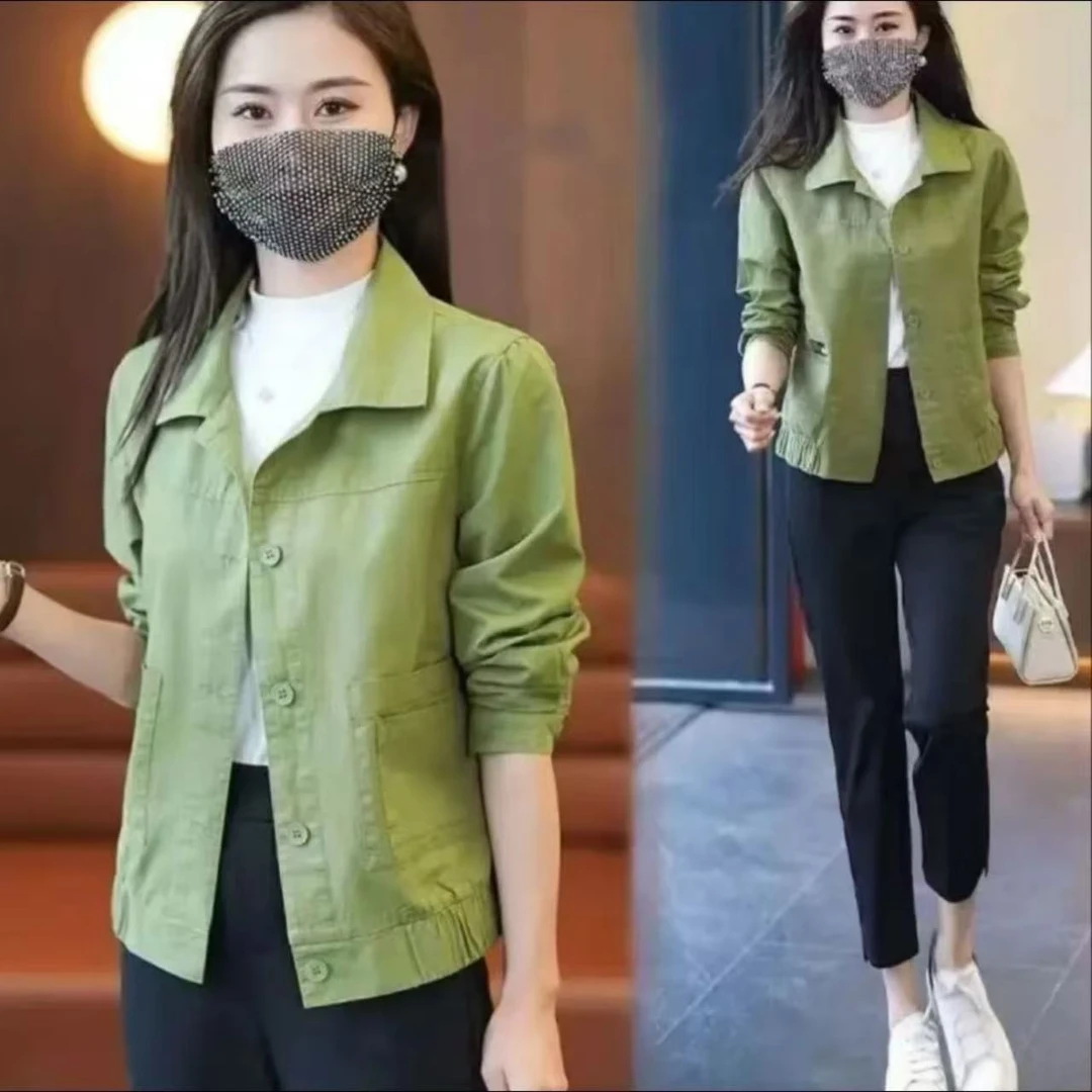 春季2025爆款上衣外套中年女宽松休闲开衫妈妈装小个子夹克风衣