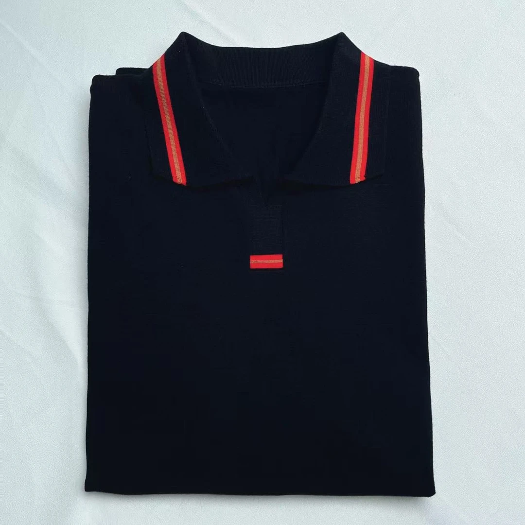 140 针织常规海鸥领短袖 商务休闲Polo衫商务男款套头半袖