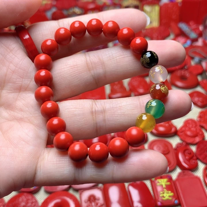 天然辰砂工艺品朱砂手串