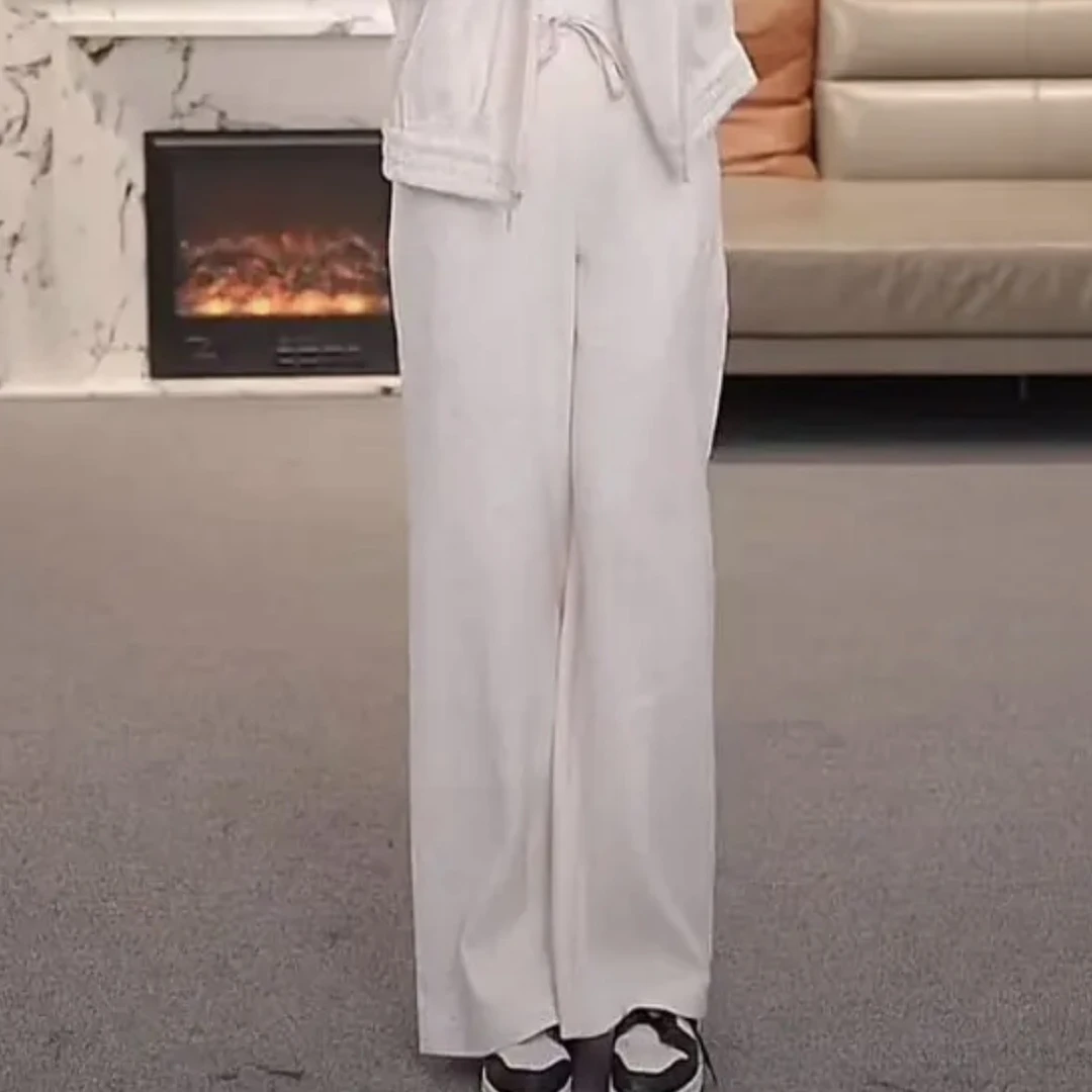 阿玛施AMASS新款松弛感休闲舒适显瘦百搭垂感阔腿裤5100586尤莱特