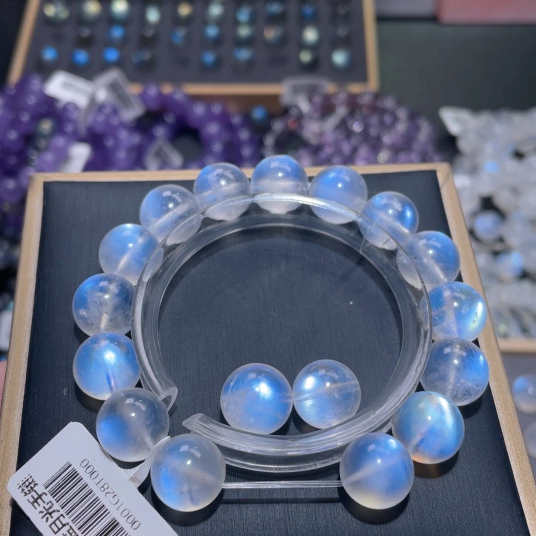k***子手链未镶嵌长石蓝月光手链12mm