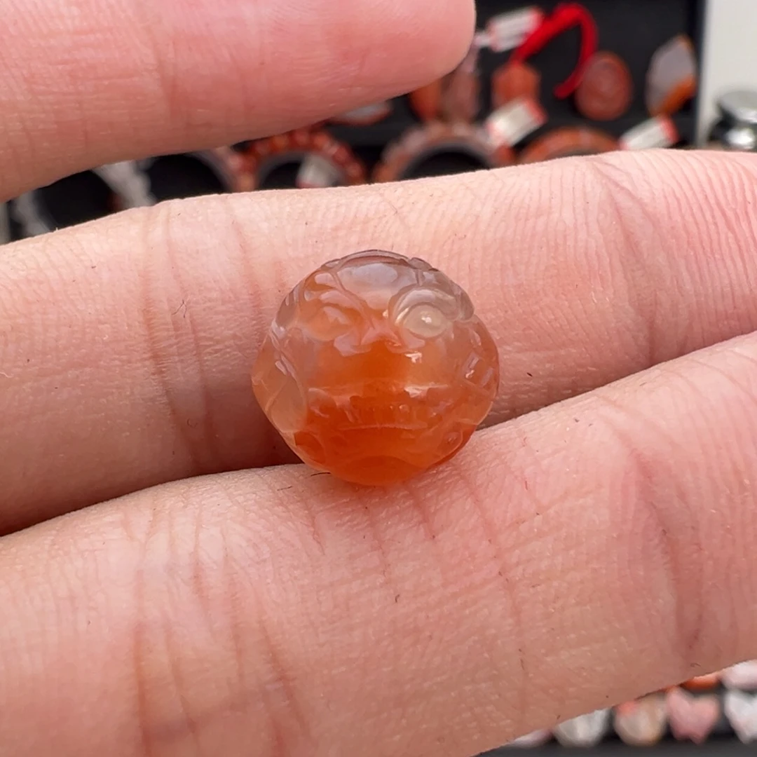 南红玛瑙未镶嵌颈饰貔貅珠11mm+