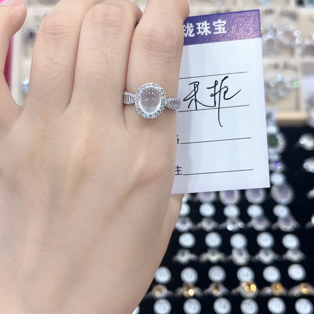 未***栀芙蓉石戒指银S925镶嵌