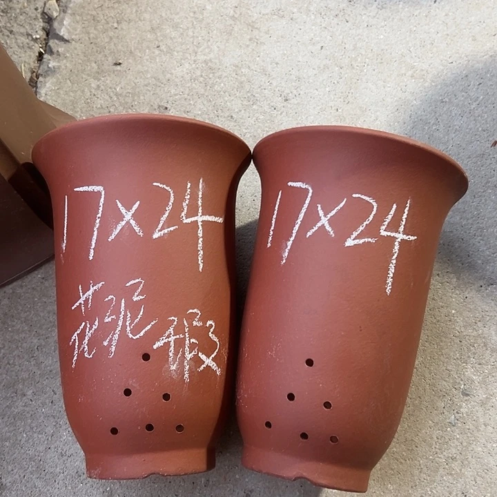 紫砂花盆宜兴紫砂花盆2只