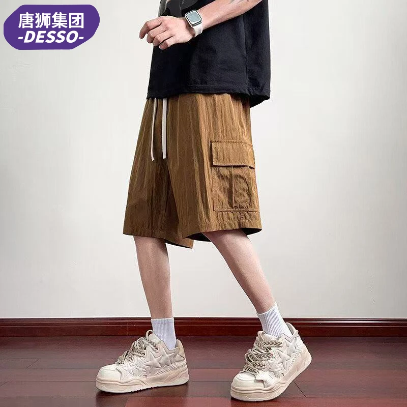 唐狮集团DESSO休闲短裤男夏季薄款冰丝速干五分裤宽松直筒工装裤