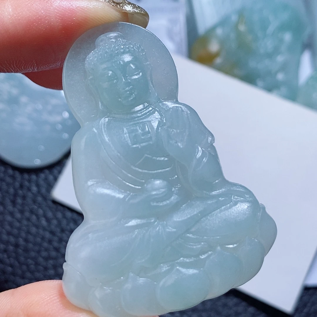 定制翡翠未镶嵌毛货付款后确认抛光