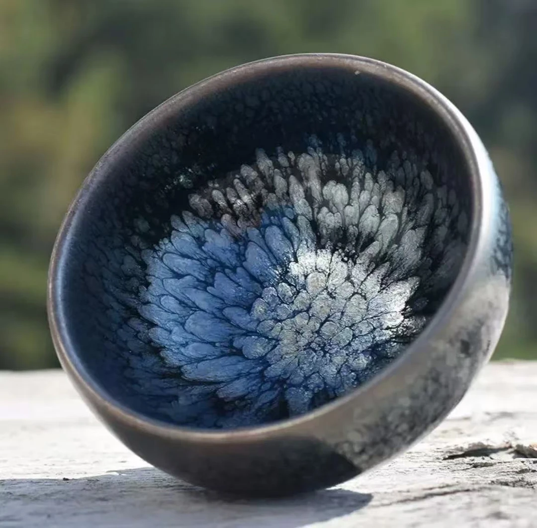 建阳建盏百花主人杯手工客杯窑变品茗杯陶瓷功夫茶具百花盏茶杯