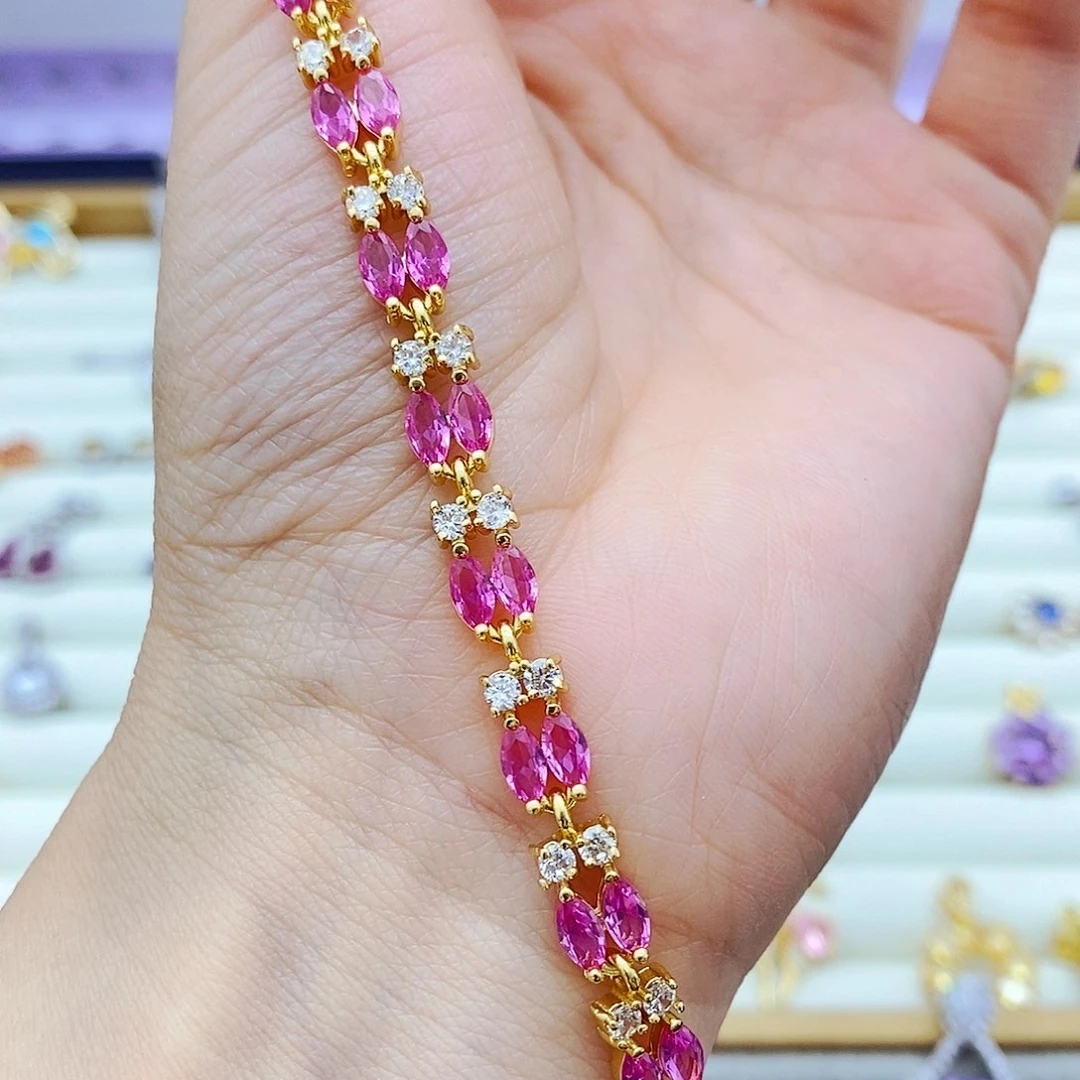 手链彩色蓝宝石未镶嵌