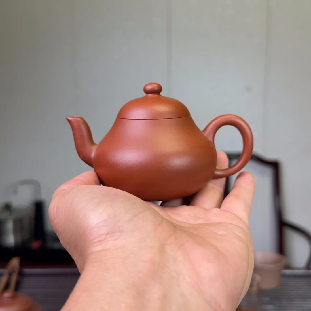 茶壶紫砂朱泥半手工梨150cc（微瑕）