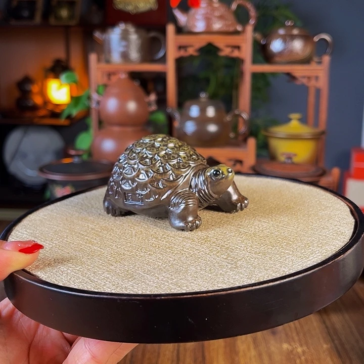 柴烧金钱龟茶宠ling' qin