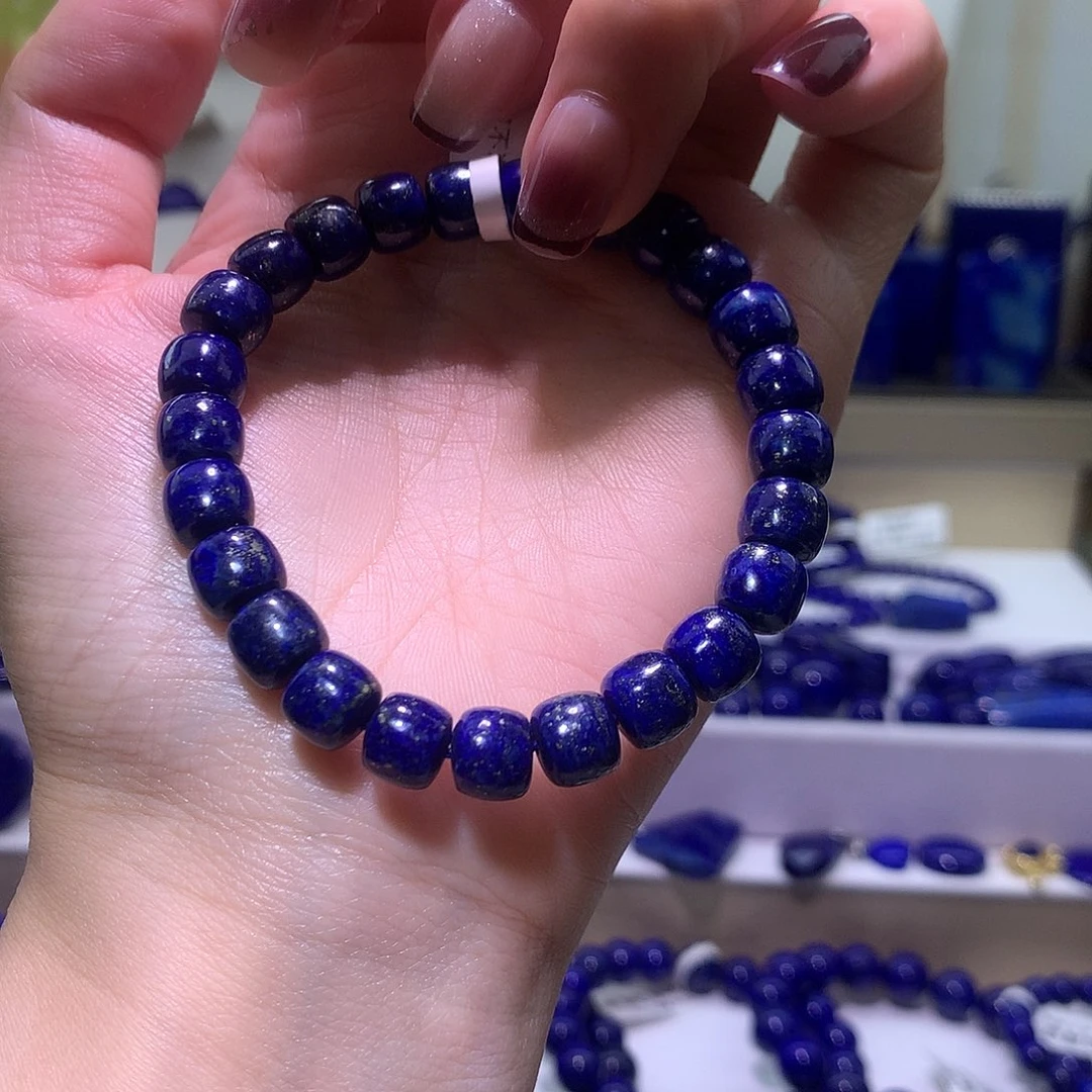 青金石未镶嵌天然原矿老型直切手串8m +